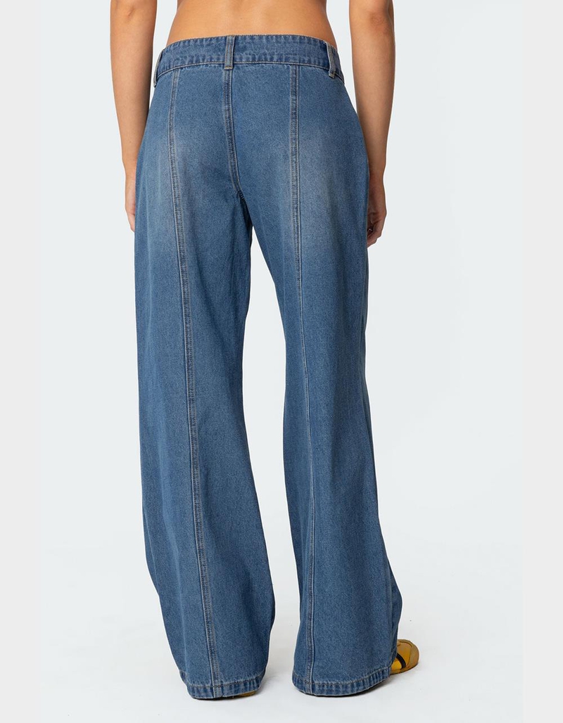 EDIKTED Charlie Panel Stitch Low Rise Jeans image number 3