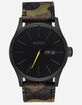 NIXON Sentry Leather Black & Camo Watch image number 1