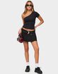EDIKTED Kore Belt Pleated Denim Micro Skort image number 5