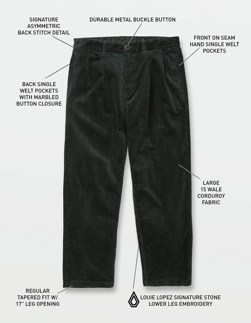 VOLCOM Louie Lopez Mens Tapered Corduroy Pants image number 3