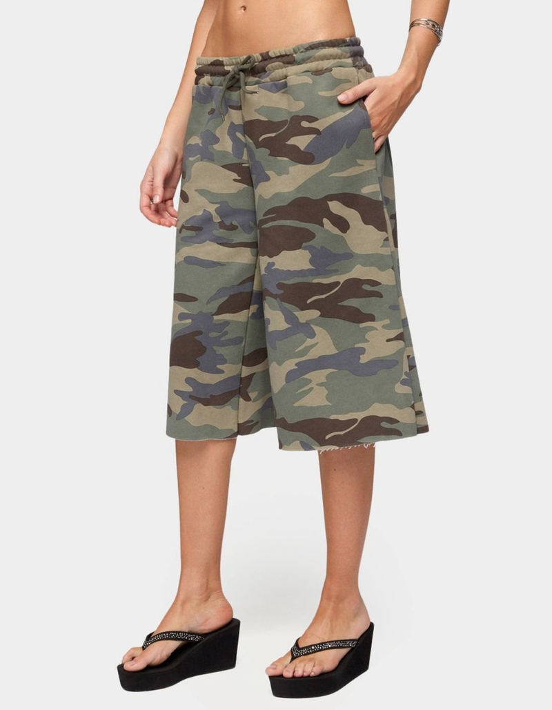 EDIKTED Camo Rush Oversized Bermuda Shorts image number 1