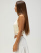 WEST OF MELROSE Lace Trim Womens High Neck Halter Top image number 4