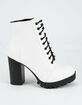 SODA Lug Sole Solid Lace Up Womens Boots image number 2