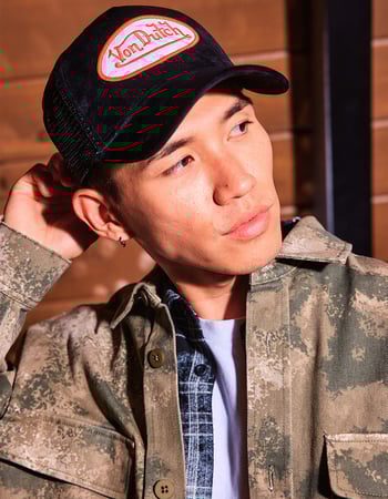 VON DUTCH Black Velvet Trucker Hat Alternative Image