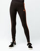 ADIDAS 3 Stripes Black & Orange Womens Leggings image number 2