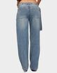 EDIKTED Buttoned Waist Low Rise Baggy Jeans image number 3