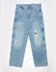 LEVI'S 568 Mens Loose Straight Double Knee Carpenter Jeans - Diving Ducks Distressed image number 6