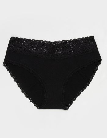 FULL TILT Stretch Cotton Lace Trim Hipster Panties Primary Image