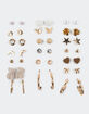 FULL TILT 20 Pack Teddy/Bow/Hoop Earrings image number 1