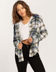 LOVE TREE Plaid Hooded Womens Flannel image number 1