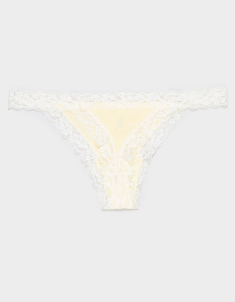 FULL TILT Rib Lace Trim Thong image number 1