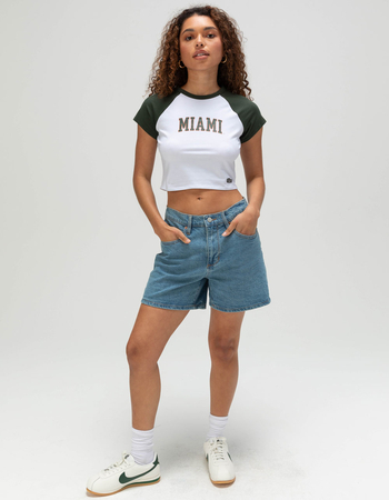 HYPE AND VICE University Of Miami Womens Crop Raglan Tee Alternative Image