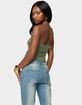 EDIKTED Kalina Cutout Faux Suede Strapless Top image number 3