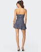 EDIKTED Plaid Strapless Bubble Mini Dress image number 5