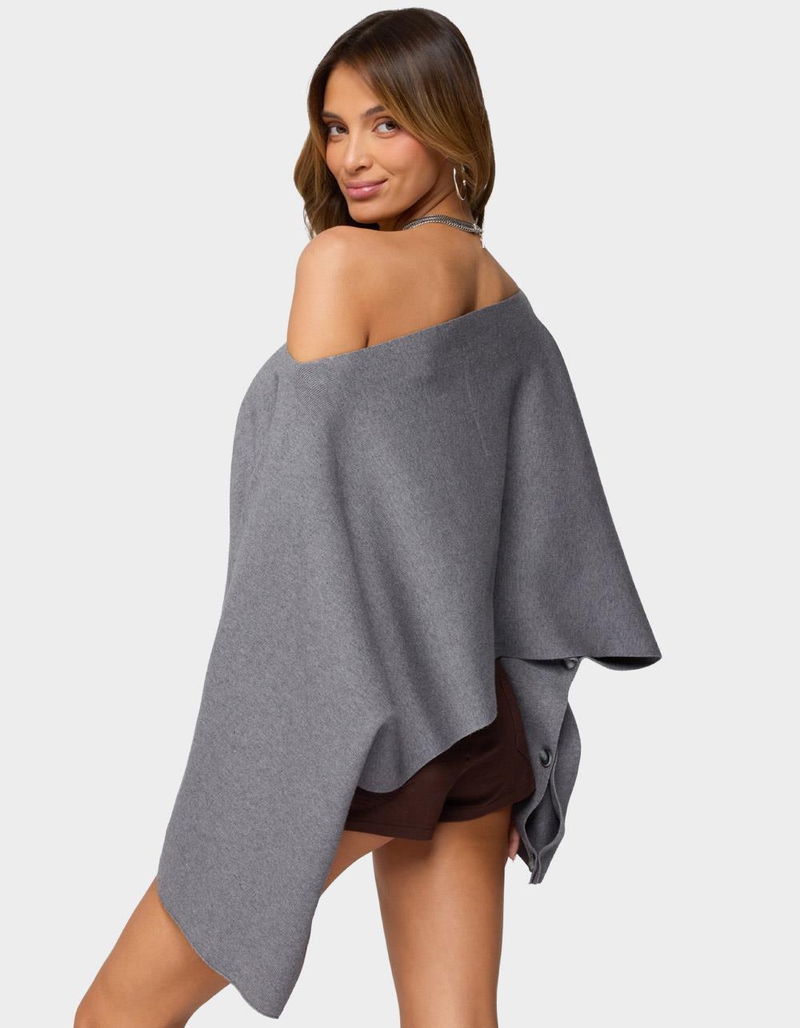 EDIKTED Sharla Off Shoulder Poncho Sweater image number 2