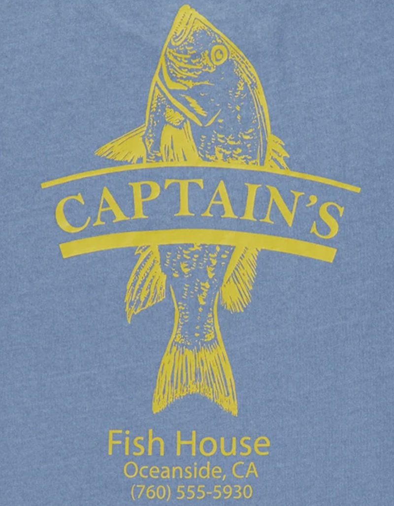 CAPTAIN FIN Cap Fish House Mens Tee BLUE Tillys