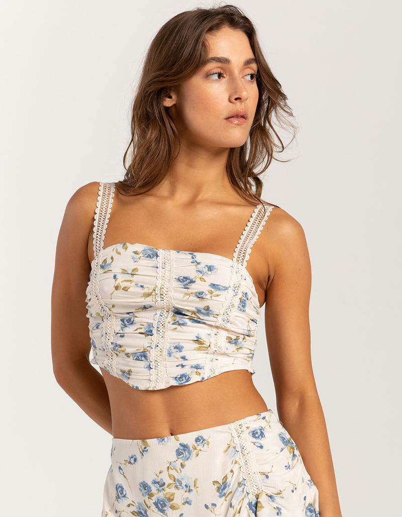 FULL TILT Cinch Lace Trim Womens Cami image number 1