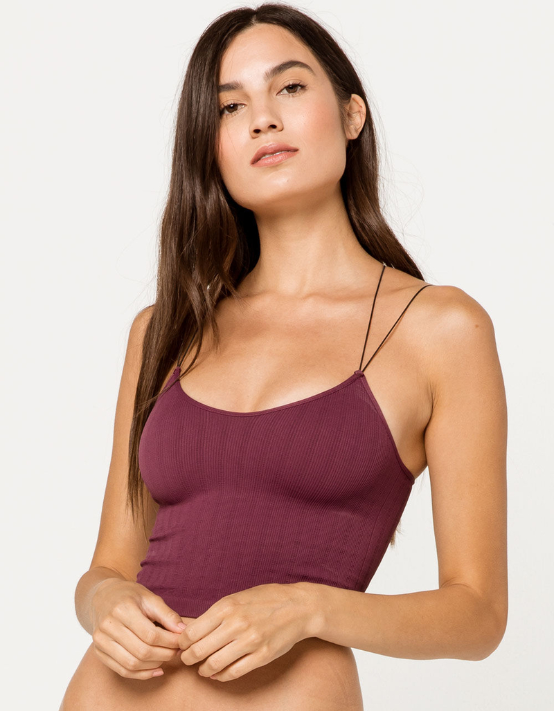 FULL TILT Strappy Seamless Burgundy Womens Cami image number 0