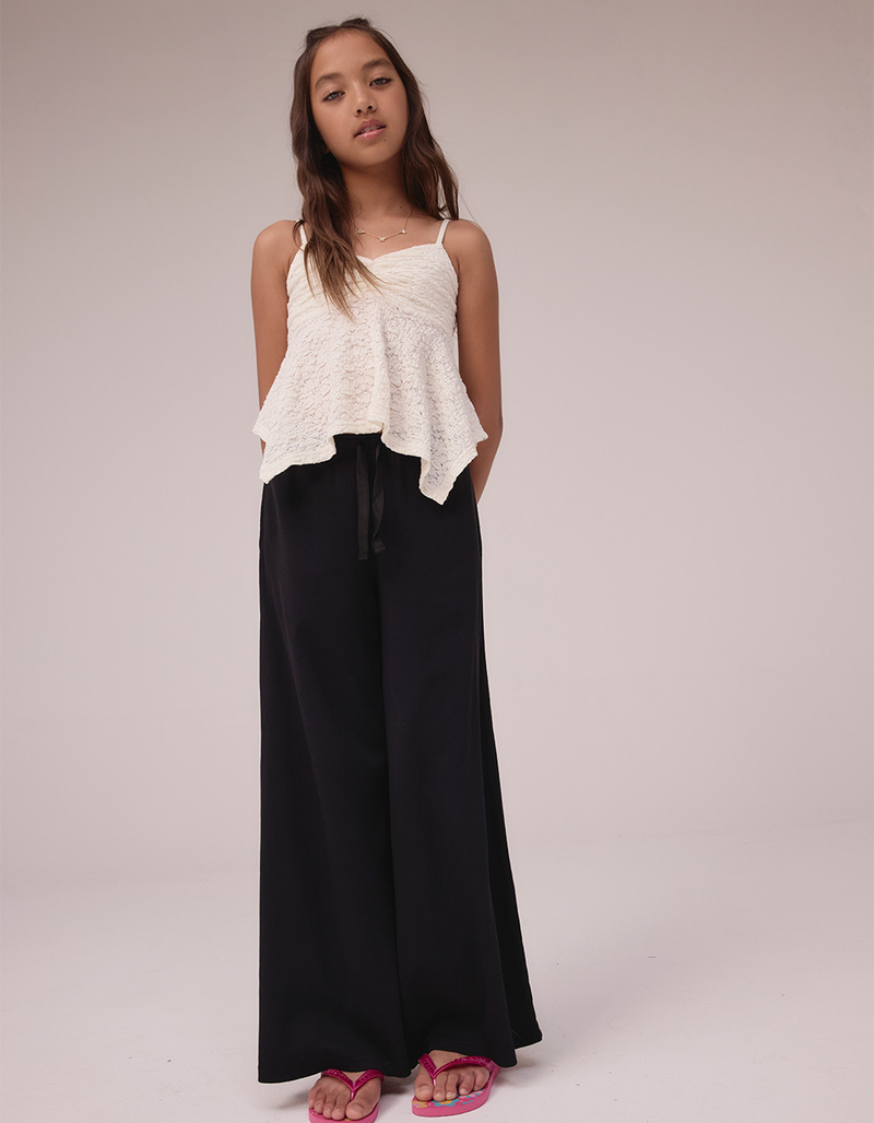 NECTAR CLOTHING Girls Ribbed Wide Leg Pants image number 0