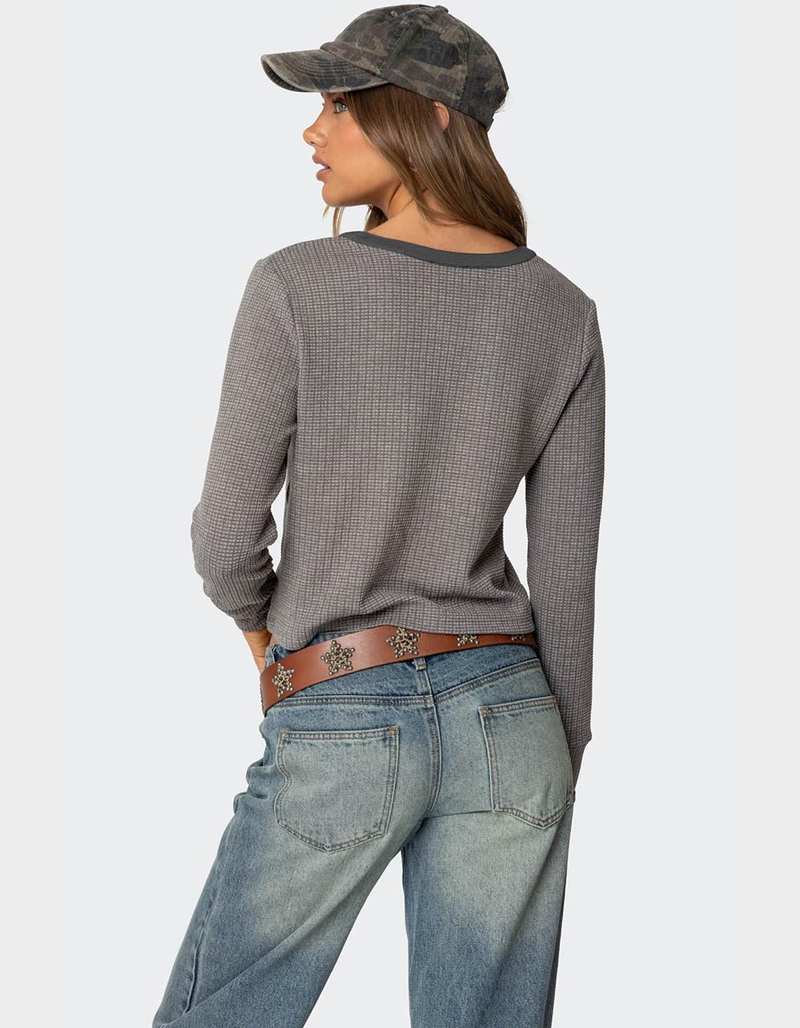 EDIKTED Ruth Henley Waffle Top image number 4