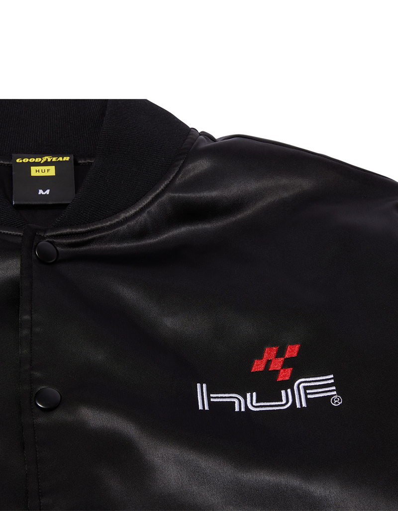 HUF x Goodyear Mens Satin Touring Jacket image number 4