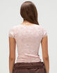 FULL TILT Texture Womens V-Neck Top image number 4
