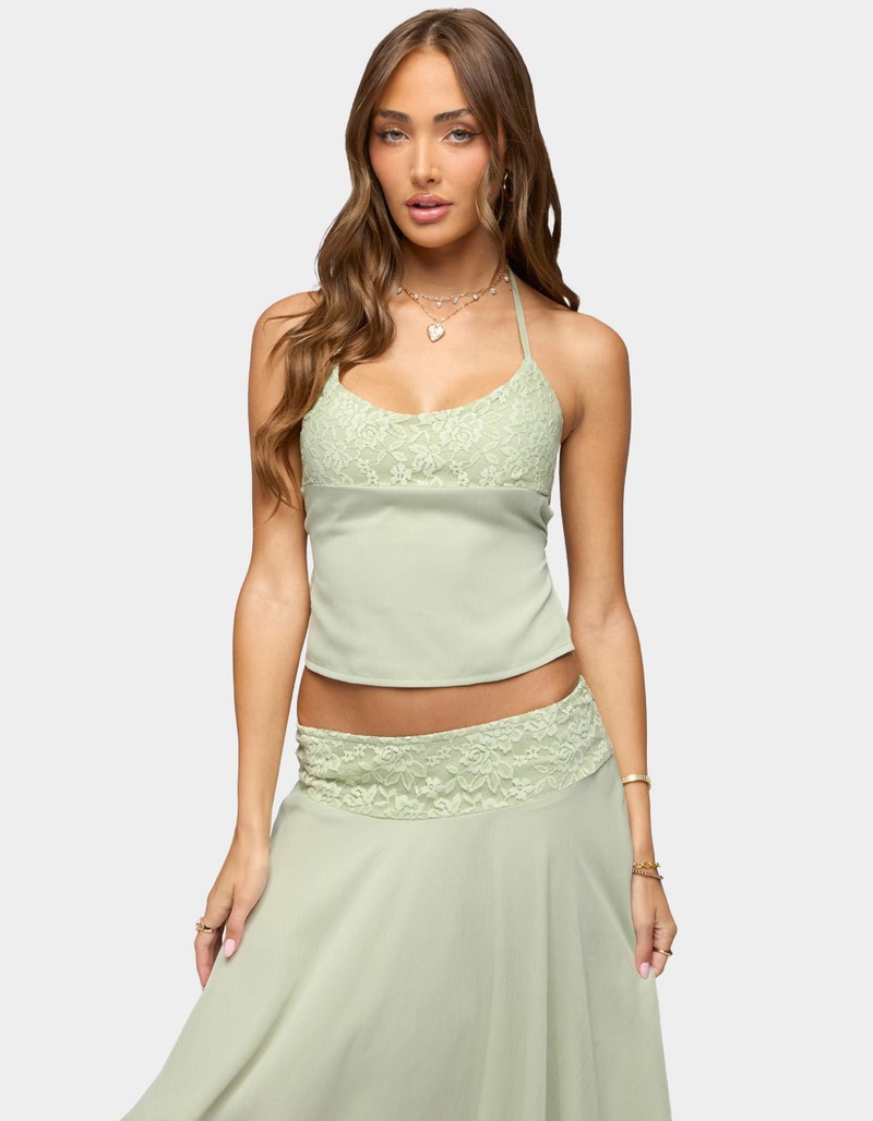 EDIKTED Evia Lacey Backless Halter Top image number 0