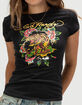 ED HARDY Tiger Roses Womens Fitted Tee image number 3