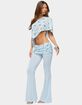 EDIKTED Zephyra Bead & Sequin Foldover Pants image number 4