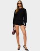 EDIKTED Maizy Scalloped Knit Micro Shorts image number 5