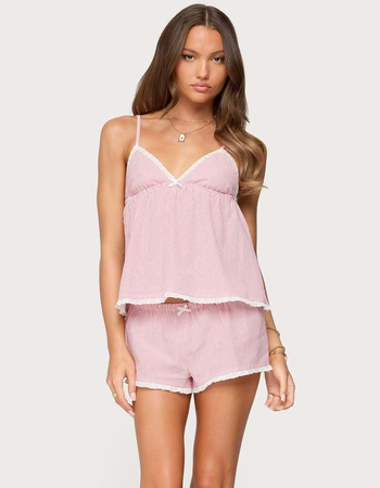 EDIKTED Danna Pinstripe Babydoll Tank Top Primary Image
