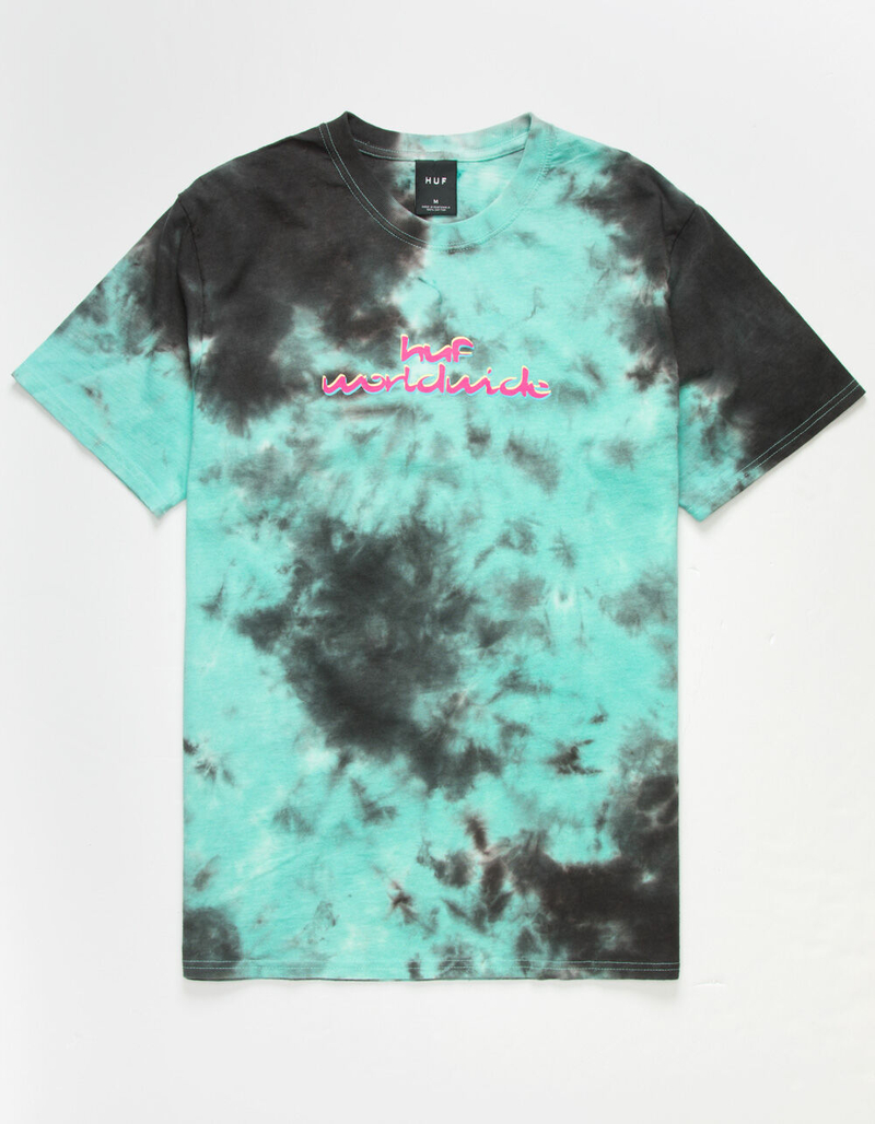 HUF Chemistry Wash Mens Teal Blue T-Shirt image number 0
