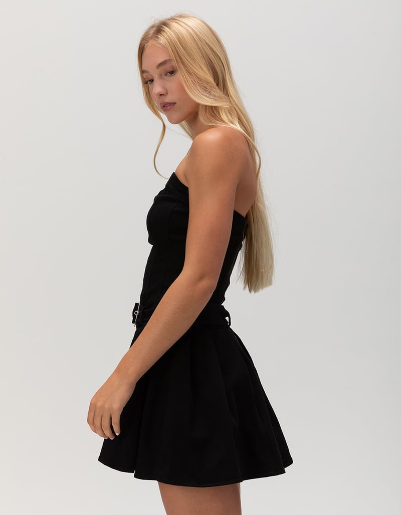 RSQ Womens Pleated Tube Belted Dress image number 2