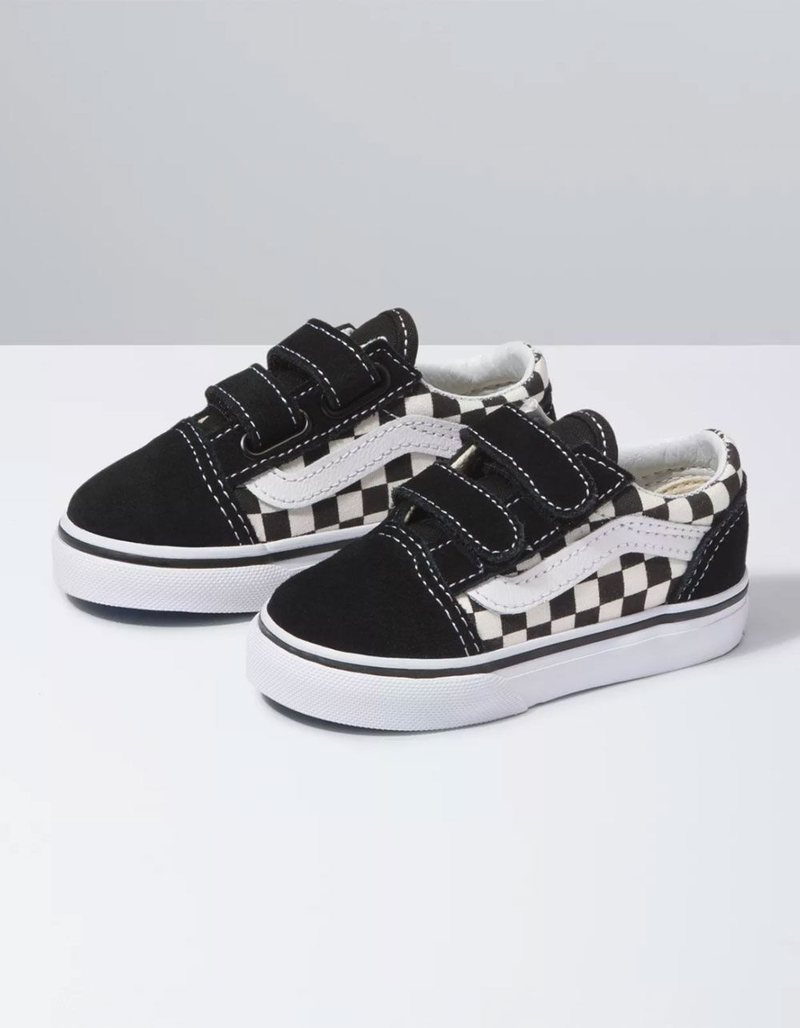 VANS Toddler Primary Check Old Skool Velcro Shoes image number 0