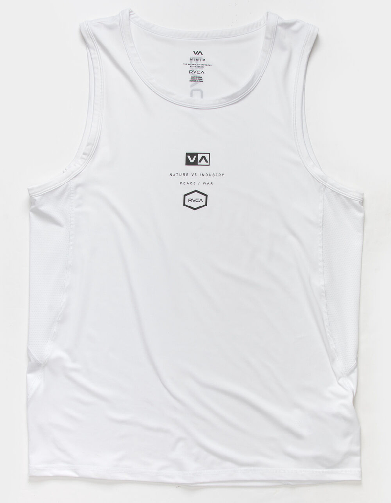 RVCA Sport Typo Mens White Tank image number 0