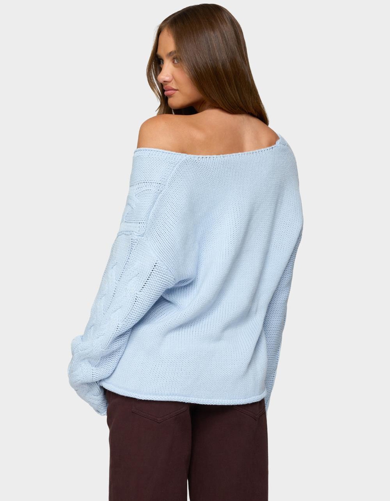 EDIKTED Inga Oversized Cable Knit Sweater image number 2