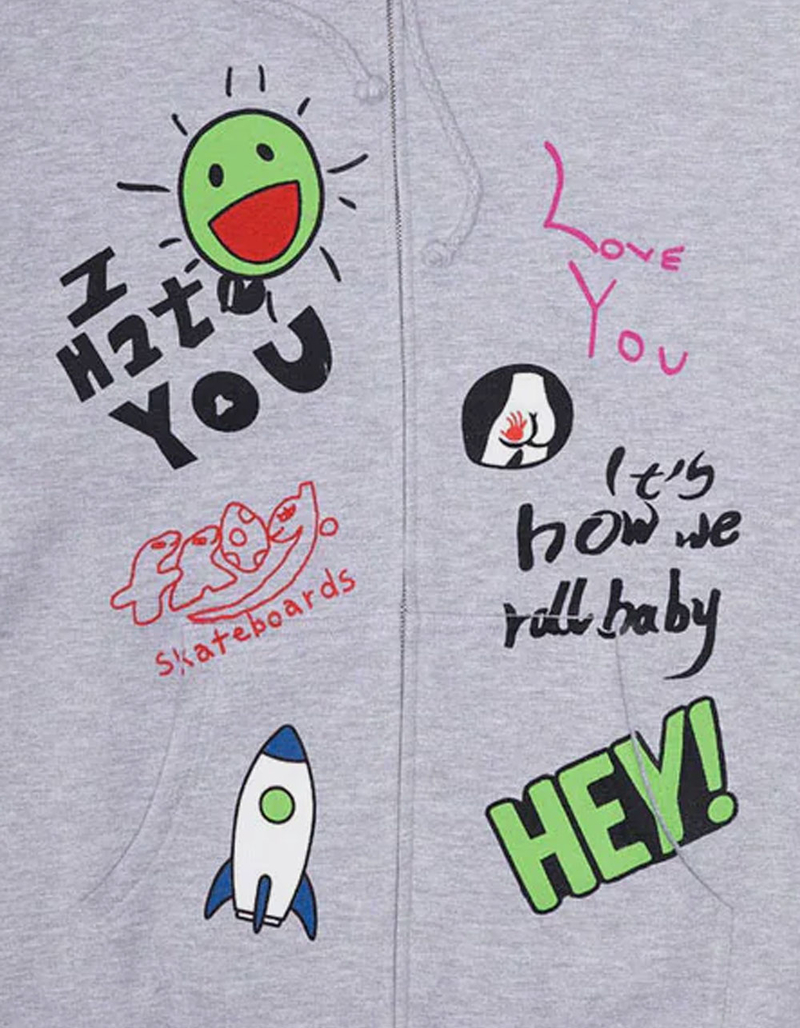FROG SKATEBOARDS Love/Hate Mens Zip-Up Hoodie image number 1