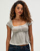 BDG Urban Outfitters Brittney Womens Square Neck Henley Babydoll Top image number 1
