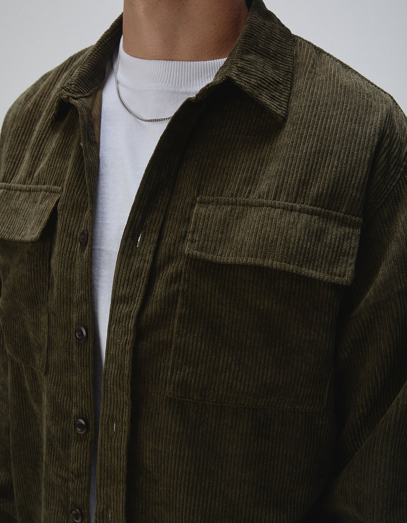 RSQ Oversized Mens Long Sleeve Corduroy Button Up Shirt image number 6