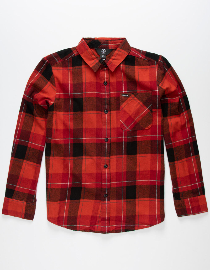 VOLCOM Caden Red Boys Flannel Shirt image number 0