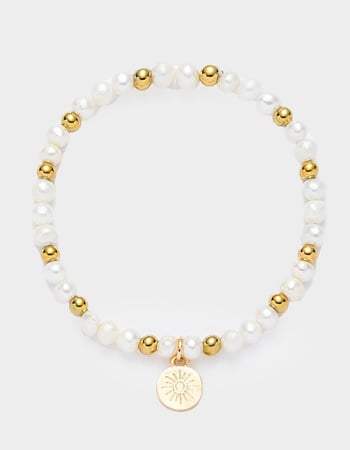 MAUKA Gold & Pearl Beaded Bracelet Primary Image