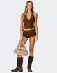 EDIKTED Sloane Faux Suede Halter Top image number 5