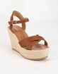 SODA Criss Cross Womens Tan Espadrille Heels image number 1