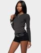 EDIKTED Daphne Ribbed Long Sleeve Tee image number 2