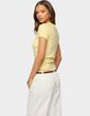 EDIKTED Wilmer Button Up Short Sleeve Knit Top image number 3