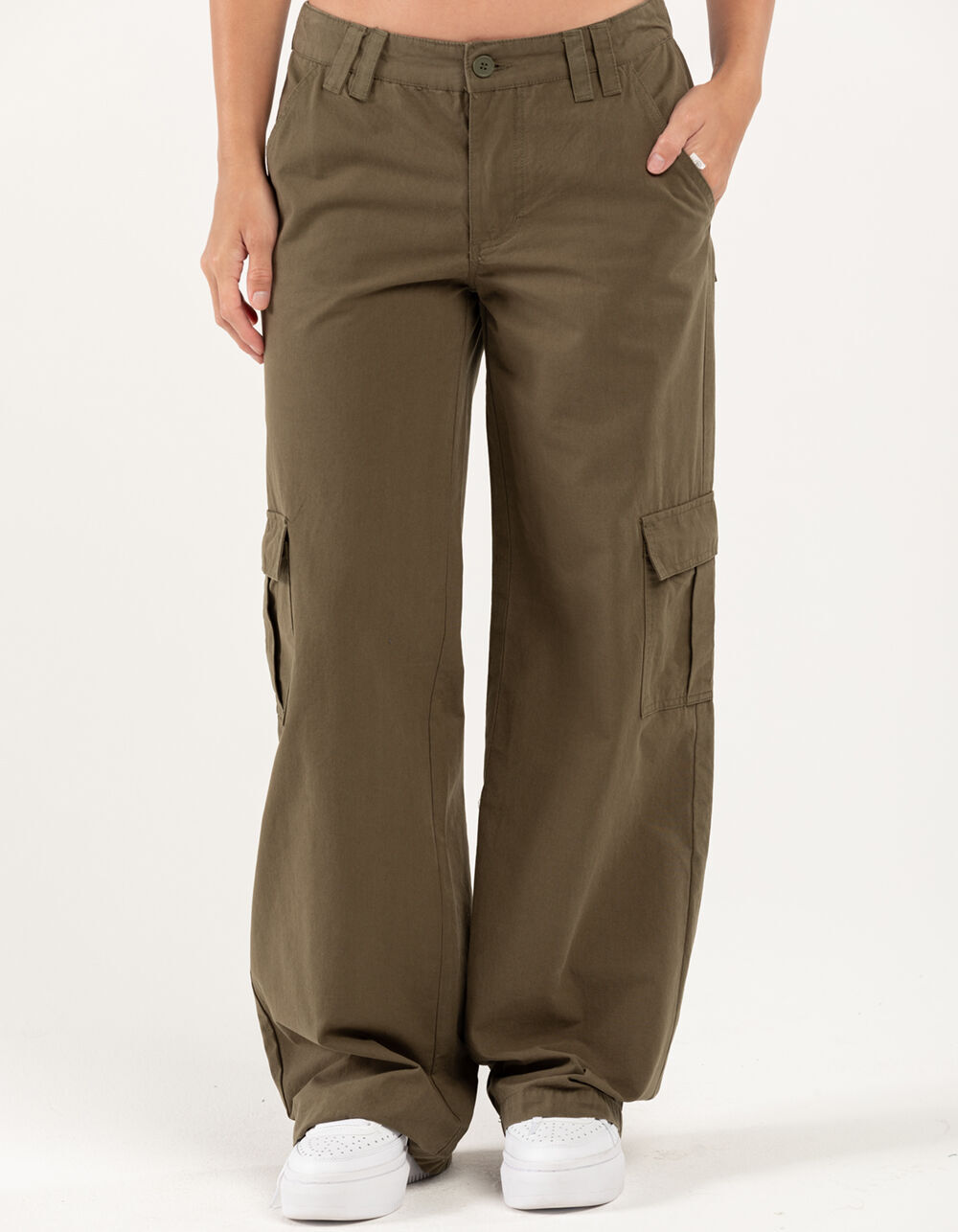 RSQ Womens Low Rise Cargo Pants - DK GREEN - M | Tillys