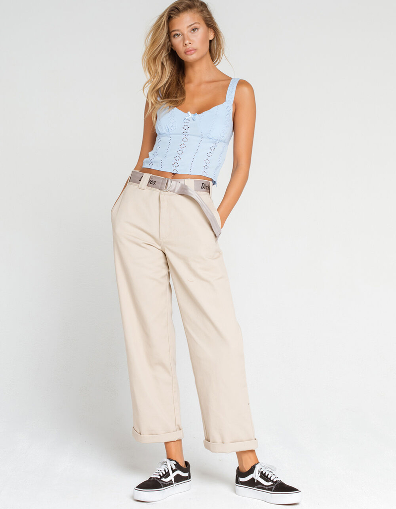 IVY & MAIN Bra Cup Eyelet Womens Light Blue Cami image number 3