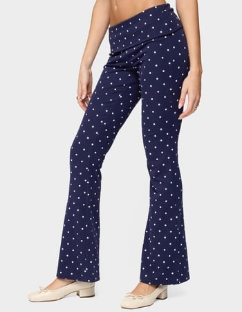 EDIKTED Daliya Polka Dot Fold Over Pants Alternative Image