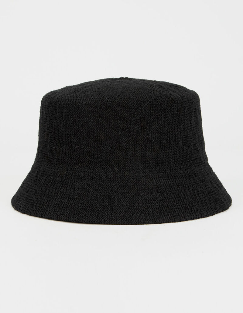 WEST OF MELROSE Top It Off Woven Womens Black Bucket Hat - BLACK - 113048