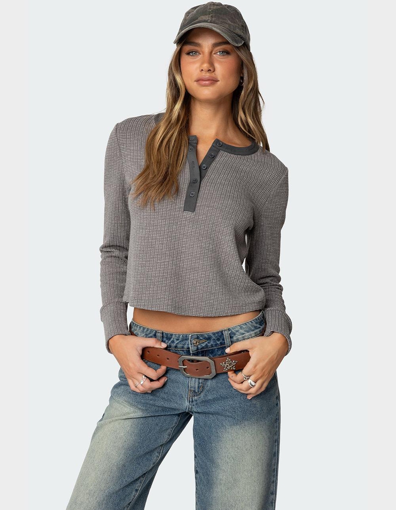 EDIKTED Ruth Henley Waffle Top image number 0